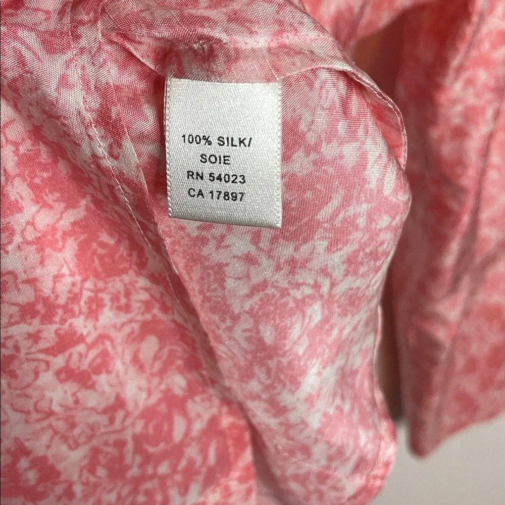 Banana Republic Women’s Silk Skirt Set M Vintage 80s/90s Pink Floral Pleated - Picture 6 of 10